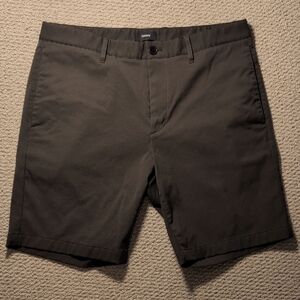 Theory Flat Front Shorts Dark Olive